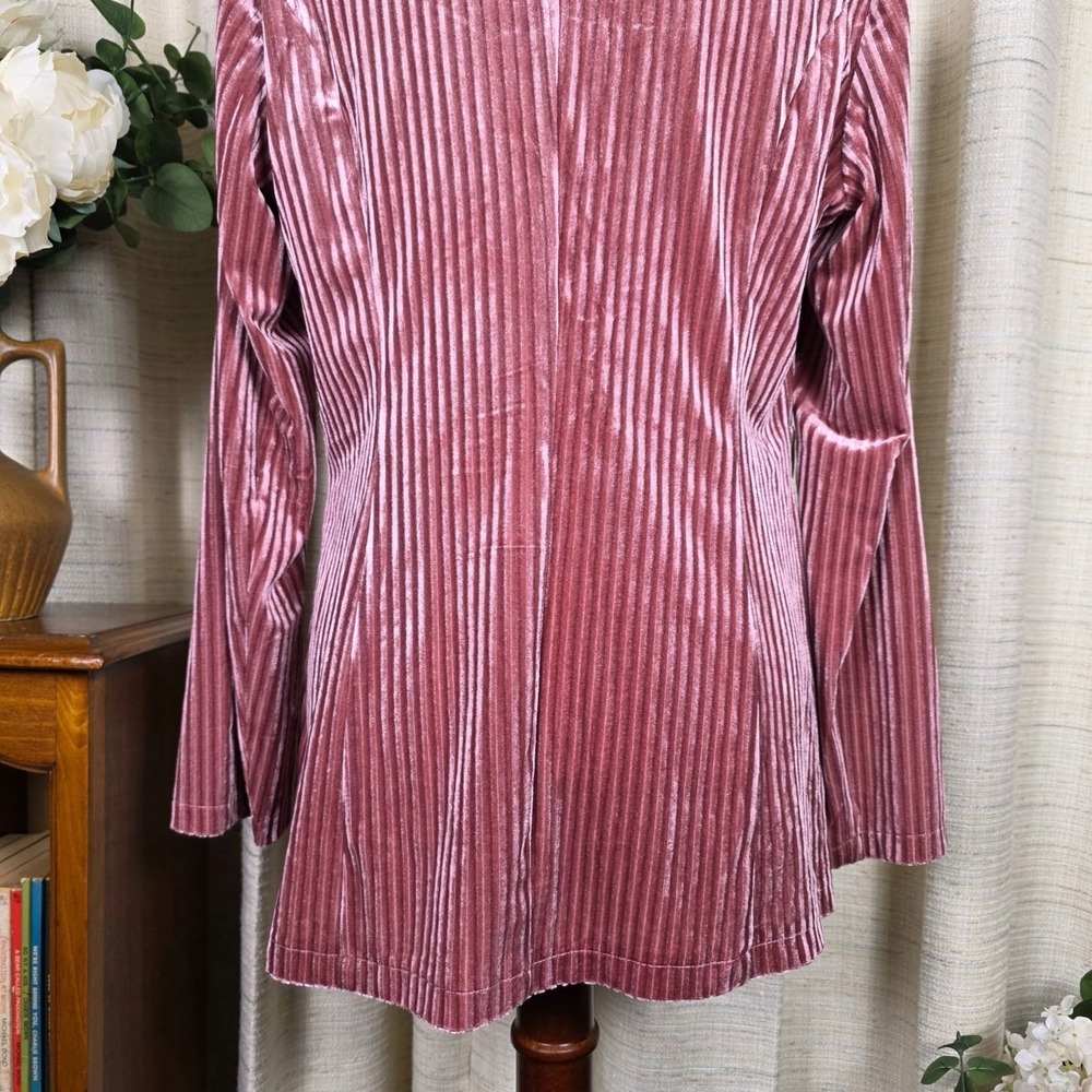 Light Pink Velvet Blazer Boho Romantic Coquette Fairy Size Large - Picture 10 of 16
